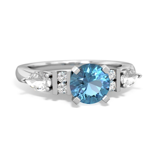 blue topaz-white topaz engagement ring