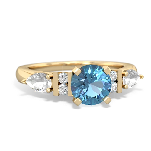 blue topaz-white topaz engagement ring