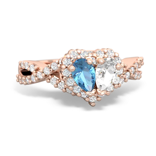 blue topaz-white topaz engagement ring