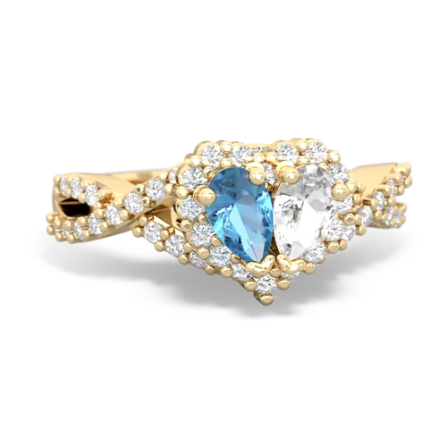 blue topaz-white topaz engagement ring