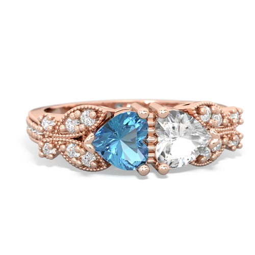 blue topaz-white topaz keepsake butterfly ring