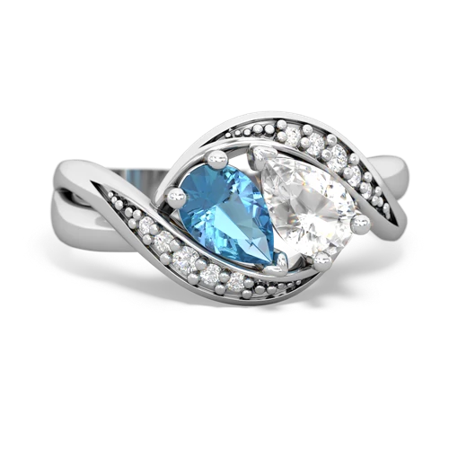 blue topaz-white topaz keepsake curls ring