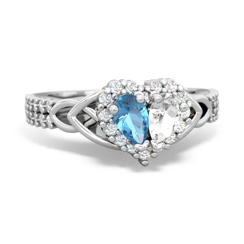 blue topaz-white topaz keepsake engagement ring