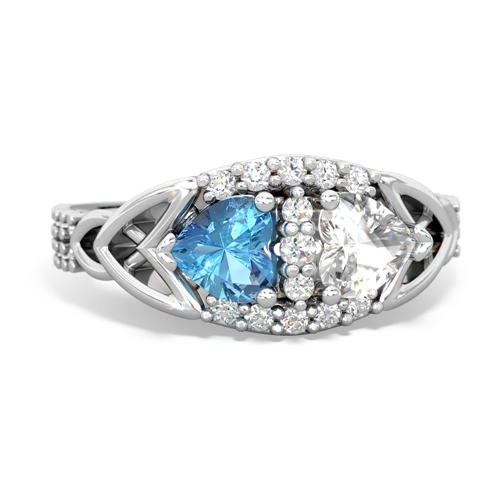 blue topaz-white topaz keepsake engagement ring