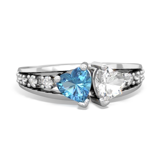 blue topaz-white topaz modern ring