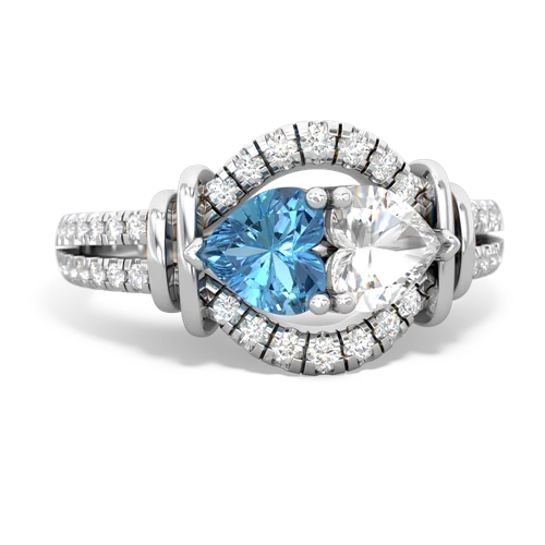 blue topaz-white topaz pave keepsake ring