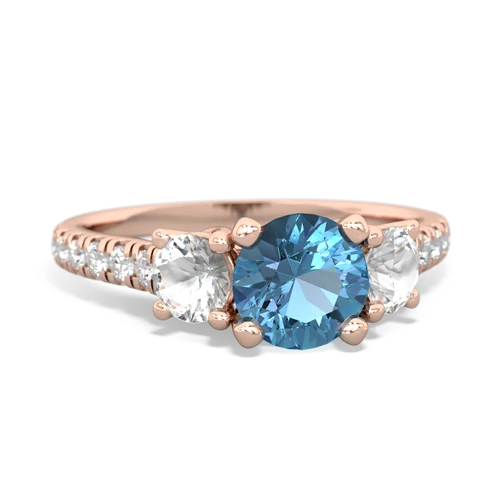 blue topaz-white topaz trellis pave ring