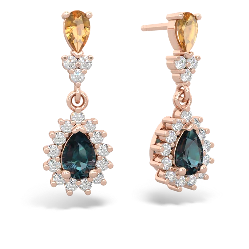 citrine-alexandrite dangle earrings