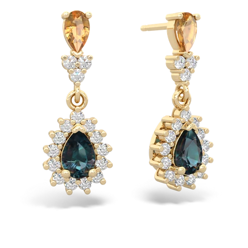 citrine-alexandrite dangle earrings