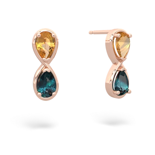 citrine-alexandrite infinity earrings