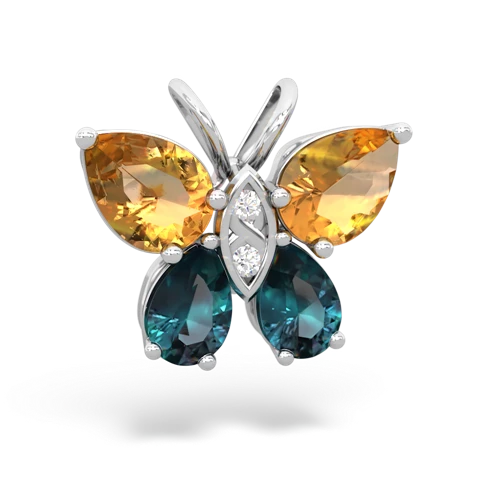 citrine-alexandrite butterfly pendant