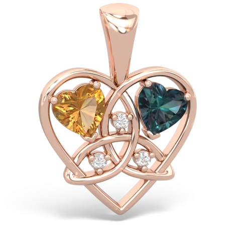 citrine-alexandrite celtic heart pendant