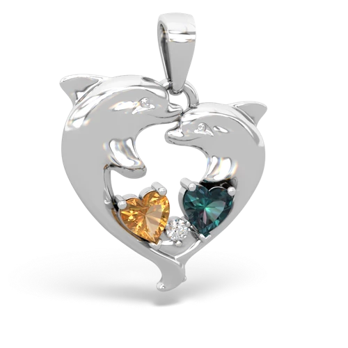 citrine-alexandrite dolphins pendant