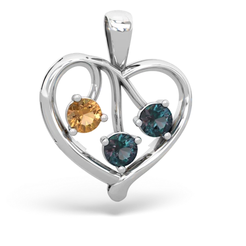 citrine-alexandrite love heart pendant