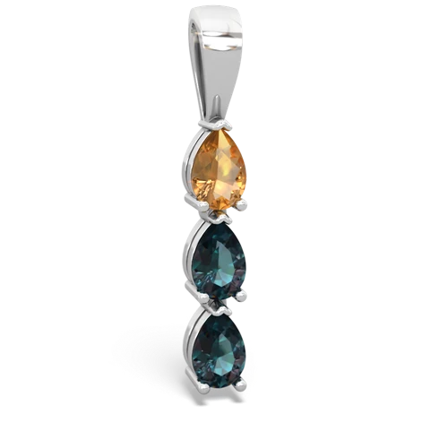 citrine-alexandrite three stone pendant