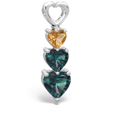 citrine-alexandrite three stone pendant