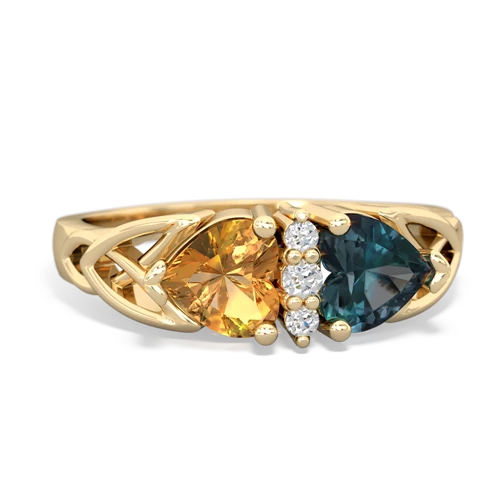 citrine-alexandrite celtic ring