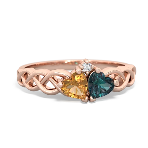 citrine-alexandrite celtic braid ring