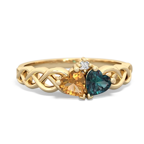 citrine-alexandrite celtic braid ring