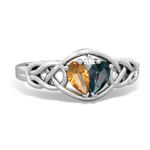 citrine-alexandrite celtic knot ring