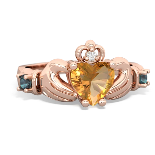 citrine-alexandrite claddagh ring