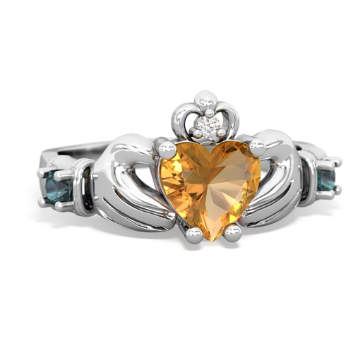 citrine-alexandrite claddagh ring