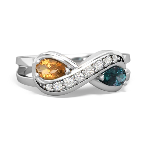 citrine-alexandrite diamond infinity ring