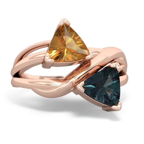 citrine-alexandrite filligree ring