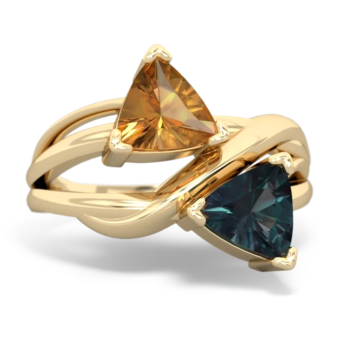 citrine-alexandrite filligree ring