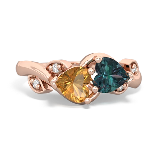 citrine-alexandrite floral keepsake ring