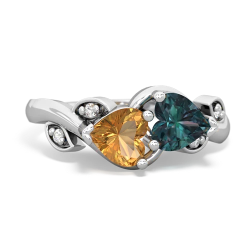 citrine-alexandrite floral keepsake ring