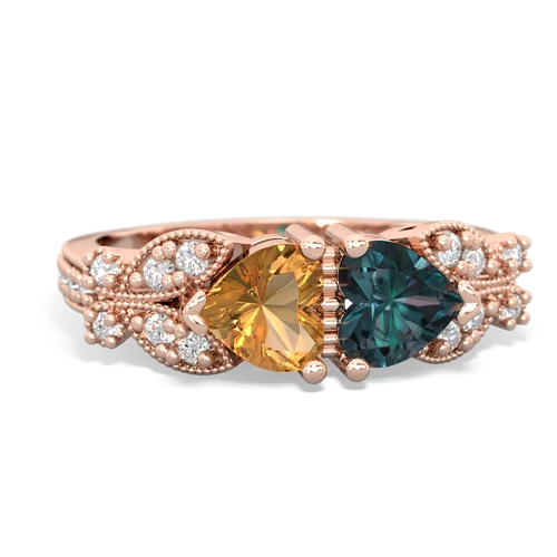 citrine-alexandrite keepsake butterfly ring