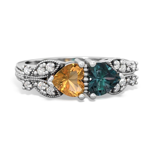 citrine-alexandrite keepsake butterfly ring