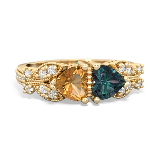 citrine-alexandrite keepsake butterfly ring