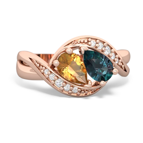 citrine-alexandrite keepsake curls ring