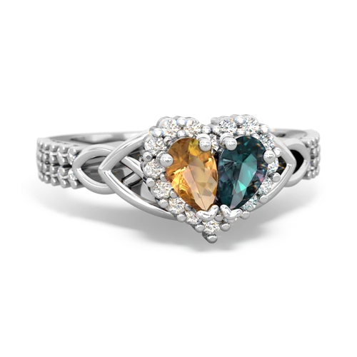 citrine-alexandrite keepsake engagement ring