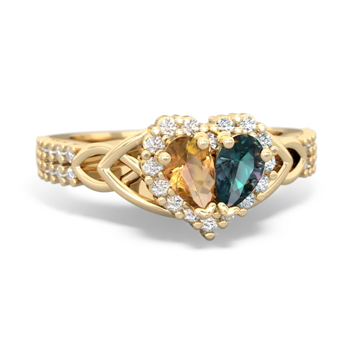 citrine-alexandrite keepsake engagement ring