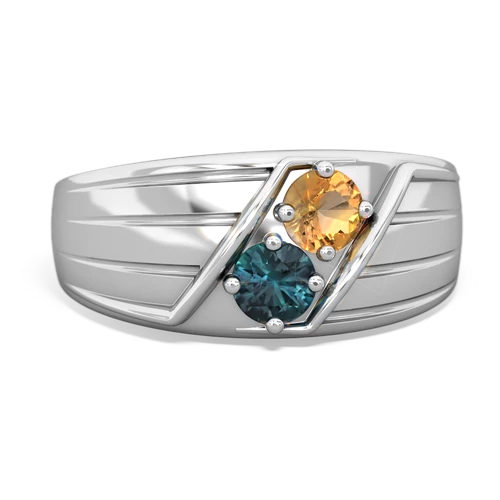 citrine-alexandrite mens ring