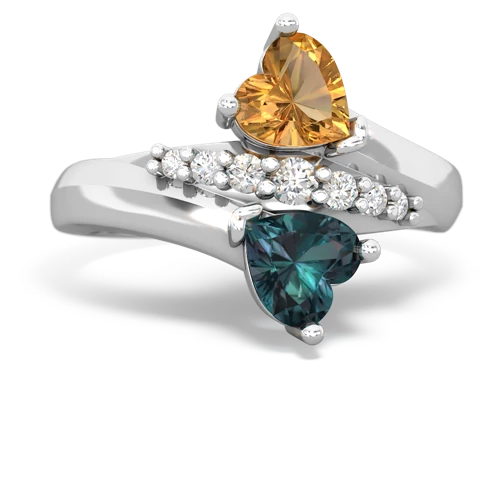 citrine-alexandrite modern ring