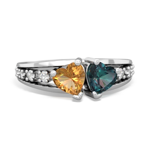 citrine-alexandrite modern ring