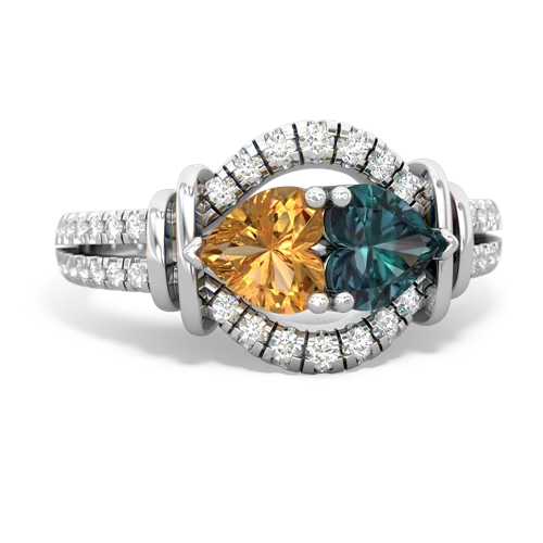 citrine-alexandrite pave keepsake ring