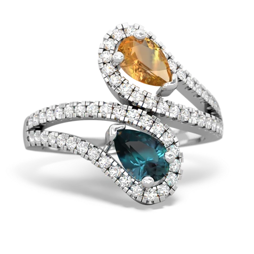 citrine-alexandrite pave swirls ring