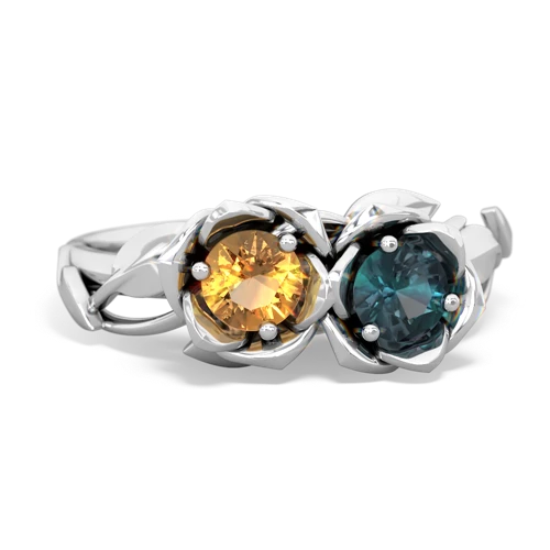 citrine-alexandrite roses ring