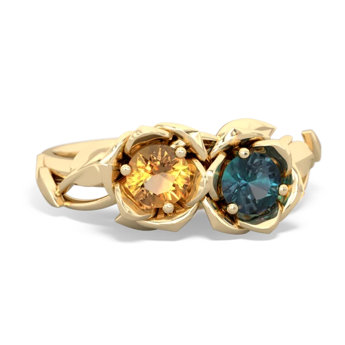 citrine-alexandrite roses ring