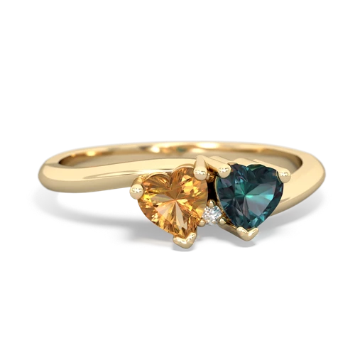 citrine-alexandrite sweethearts promise ring