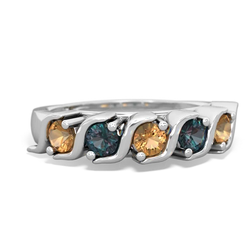 citrine-alexandrite timeless ring