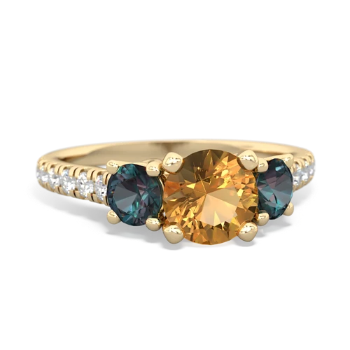 citrine-alexandrite trellis pave ring