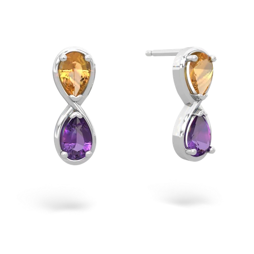 citrine-amethyst infinity earrings