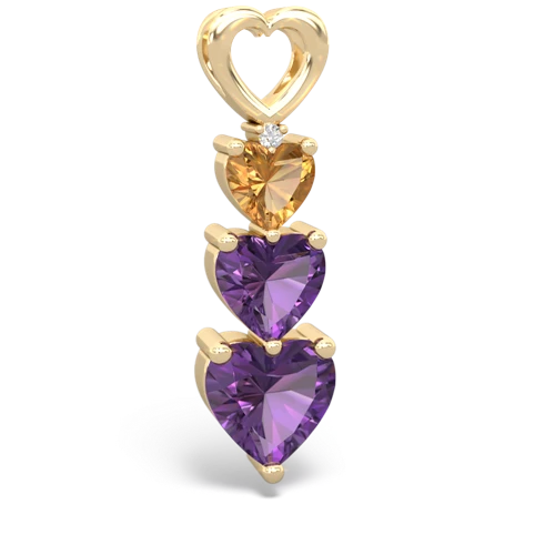 Citrine Genuine Citrine with Genuine Amethyst and Genuine Opal Past Present Future pendant Pendant