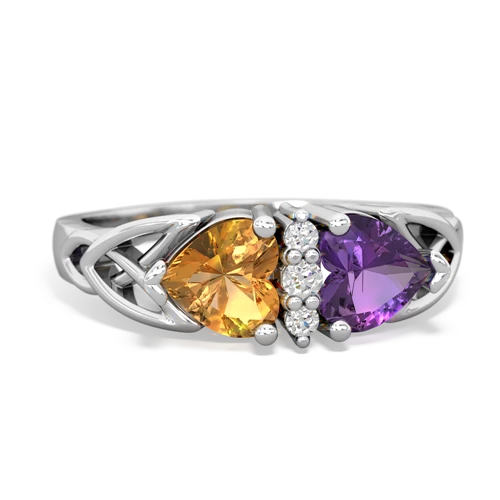 citrine-amethyst celtic ring